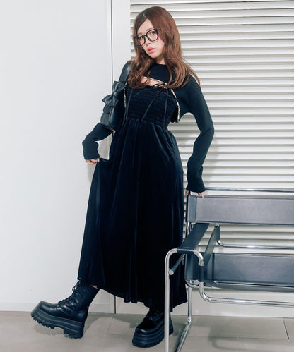 針織套裝長款吊帶連衣裙