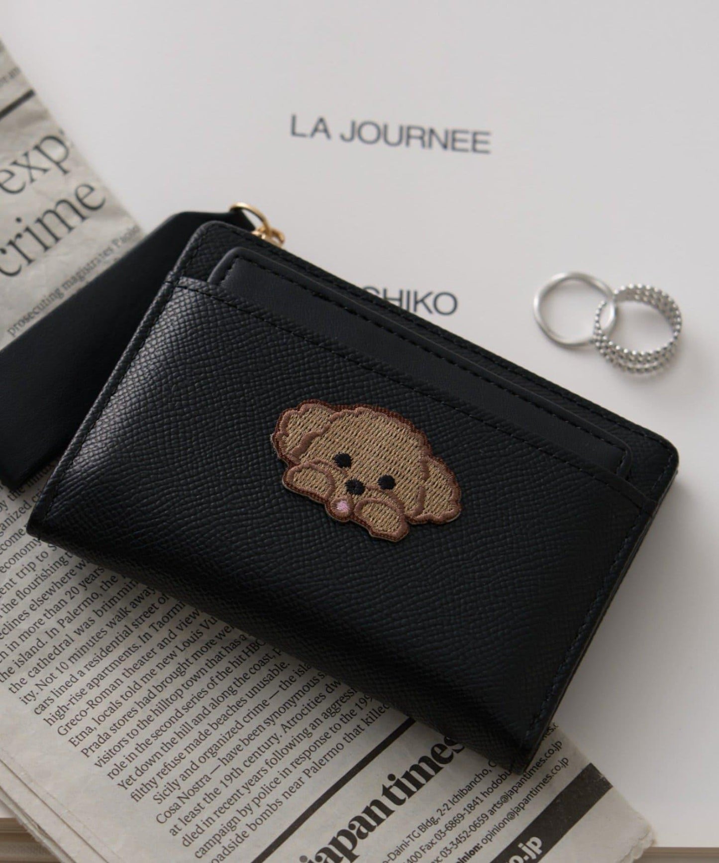 帶卡包、狗狗刺繡錢包