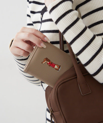 臘腸犬刺繡卡包