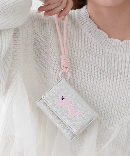 帶肩帶貓咪刺繡卡包