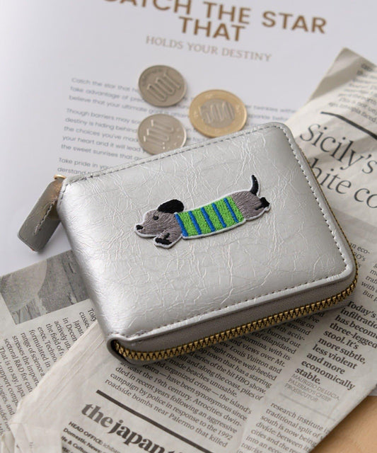 動物刺繡錢包