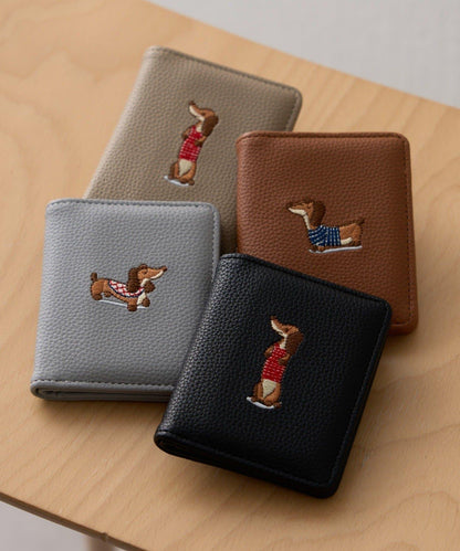 臘腸犬刺繡卡包