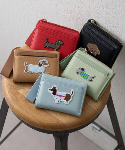 帶卡包、狗狗刺繡錢包