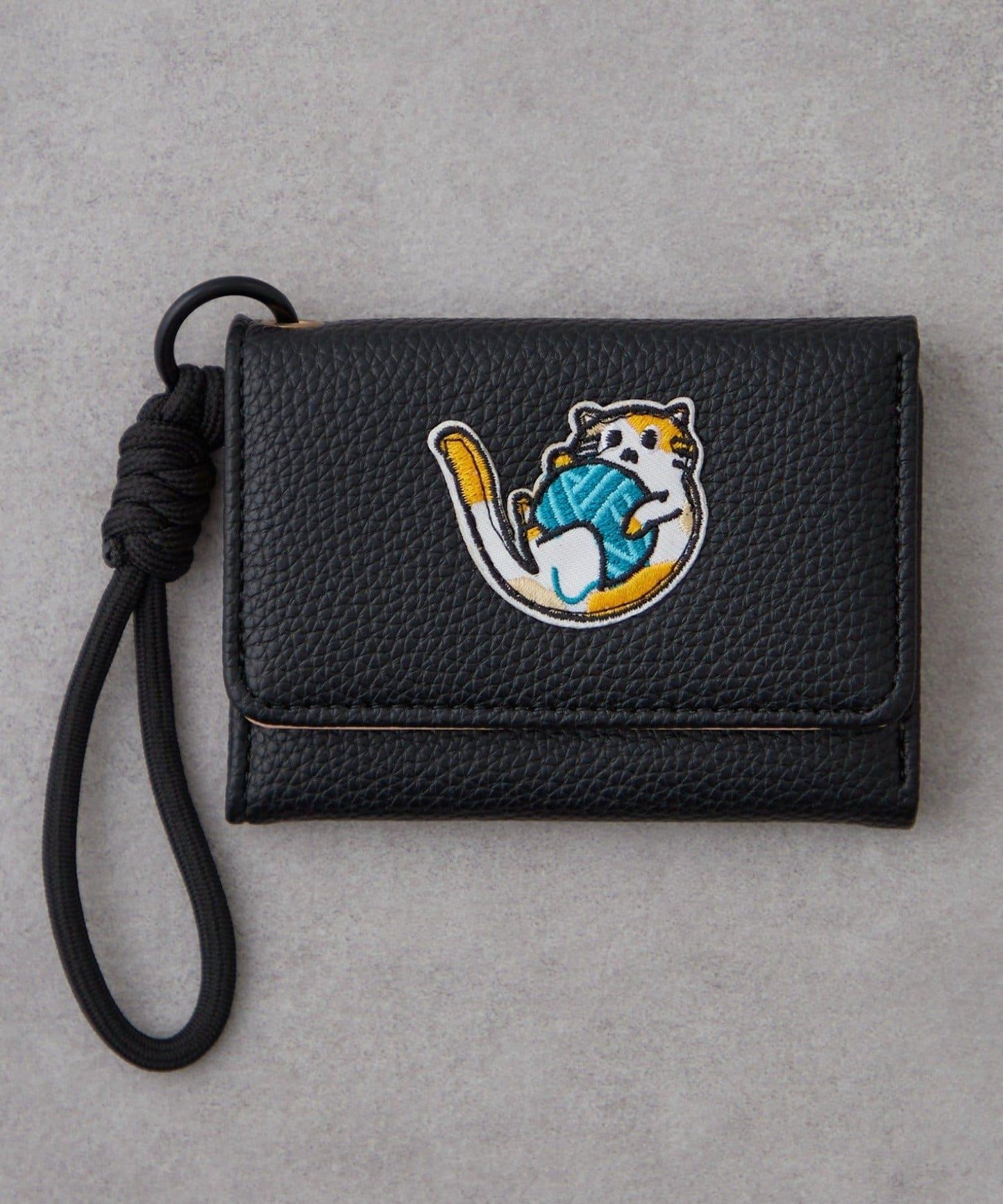 帶肩帶貓咪刺繡卡包