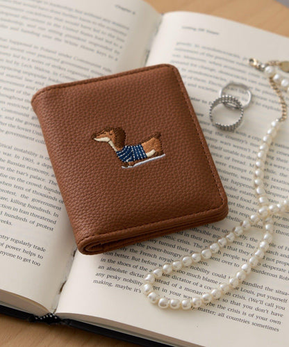 臘腸犬刺繡卡包