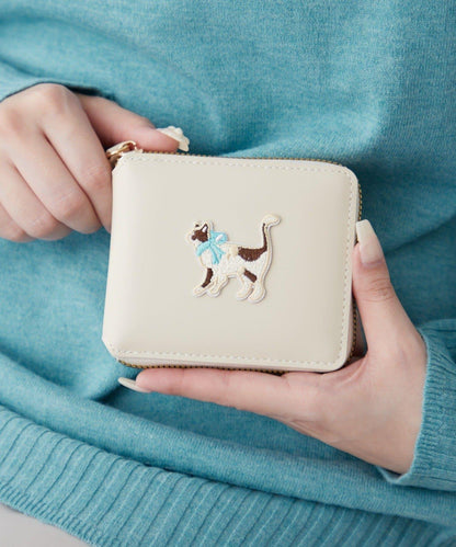 動物刺繡錢包