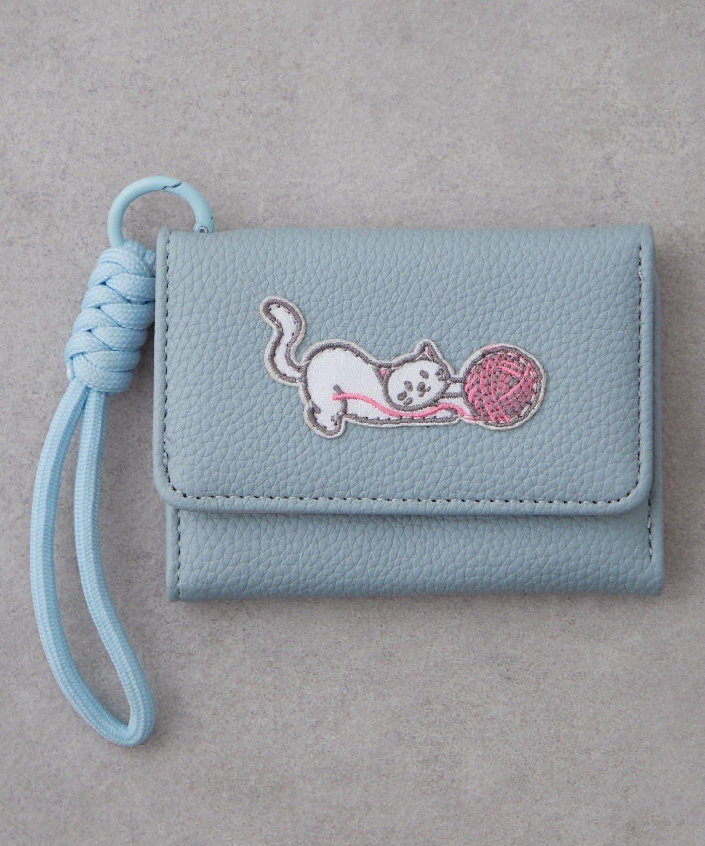 帶肩帶貓咪刺繡卡包