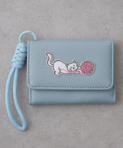 帶肩帶貓咪刺繡卡包