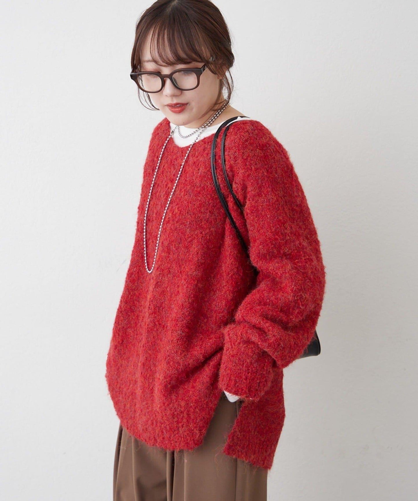 【nane】圈圈紗V領針織套頭衫