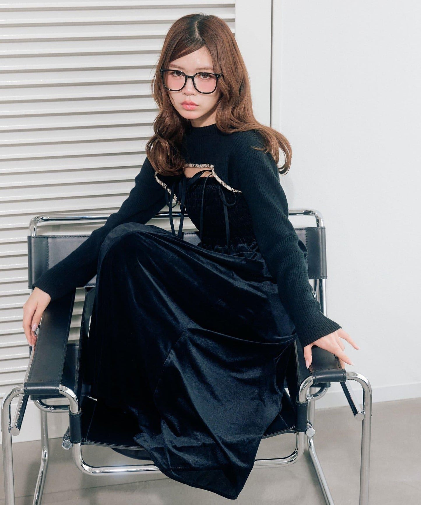 針織套裝長款吊帶連衣裙