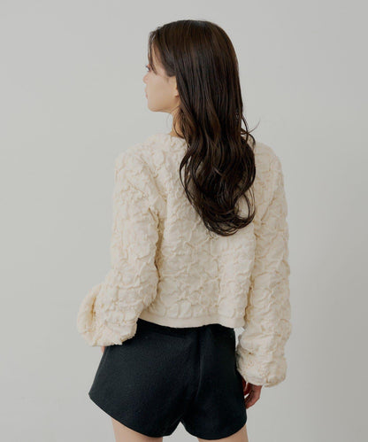 前後兩穿撞色前綁帶開衫