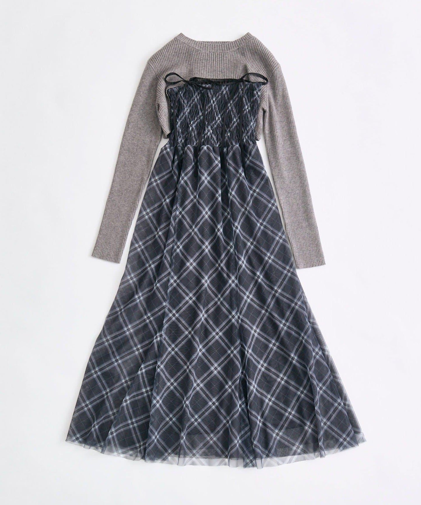 針織套裝長款吊帶連衣裙