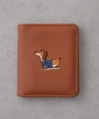 臘腸犬刺繡卡包
