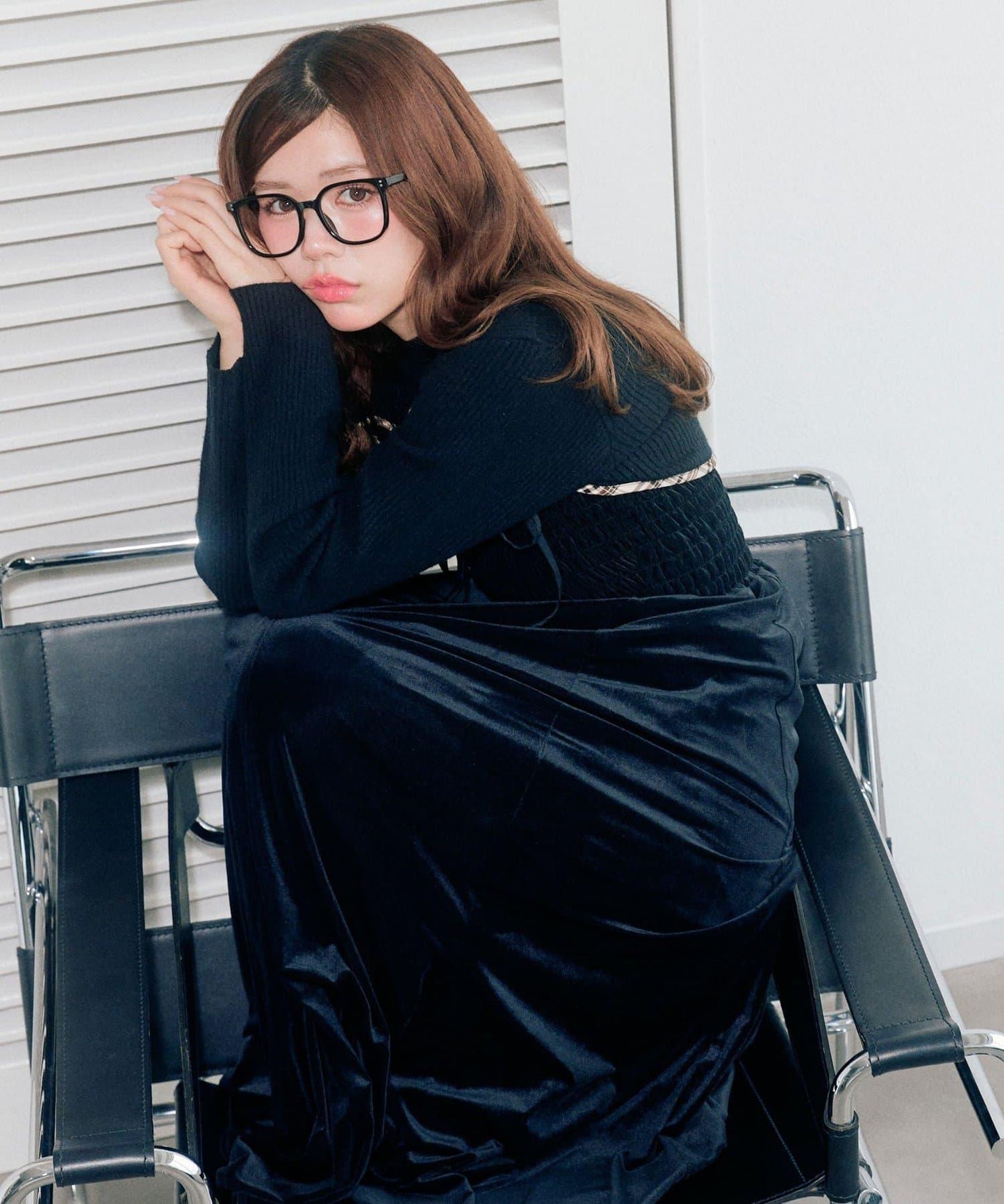 針織套裝長款吊帶連衣裙