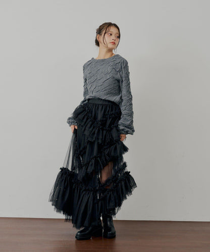 前後兩穿撞色前綁帶開衫