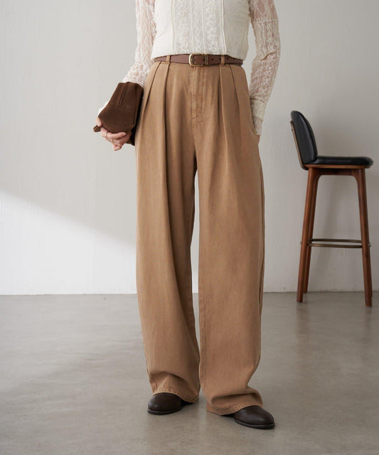 【修飾身形】Q.anos裝飾褶皺寬鬆長褲