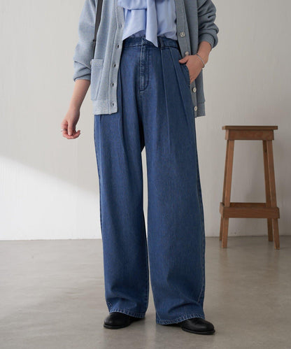 【修飾身形】Q.anos裝飾褶皺寬鬆長褲