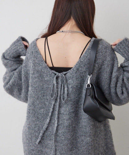 【nane】圈圈紗V領針織套頭衫