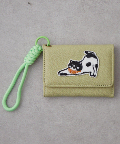 帶肩帶貓咪刺繡卡包