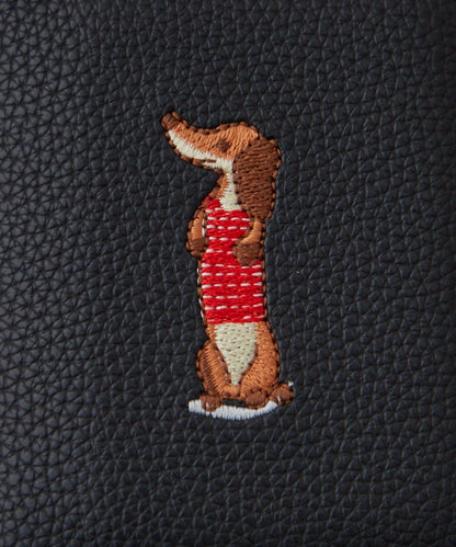 臘腸犬刺繡卡包