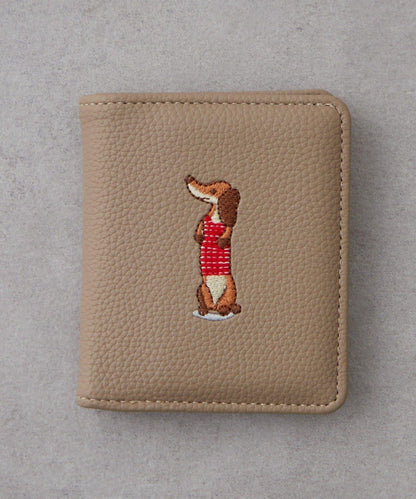臘腸犬刺繡卡包