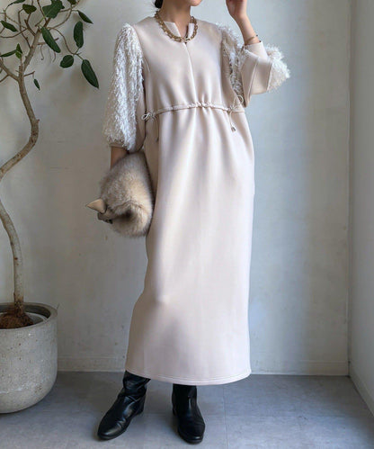 拼接蕾絲連衣裙