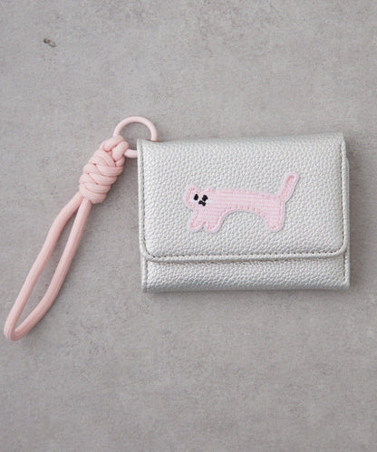 帶肩帶貓咪刺繡卡包