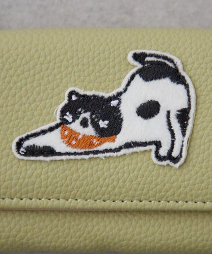 帶肩帶貓咪刺繡卡包