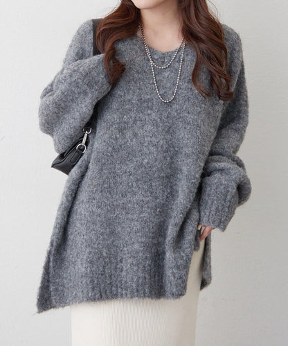 【nane】圈圈紗V領針織套頭衫