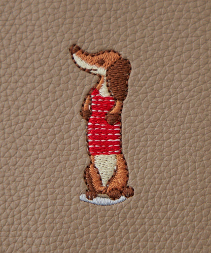 臘腸犬刺繡卡包