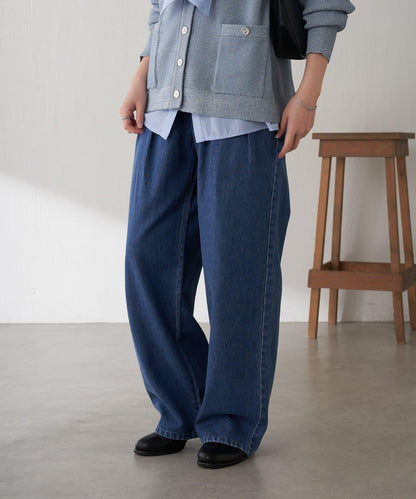 【修飾身形】Q.anos裝飾褶皺寬鬆長褲