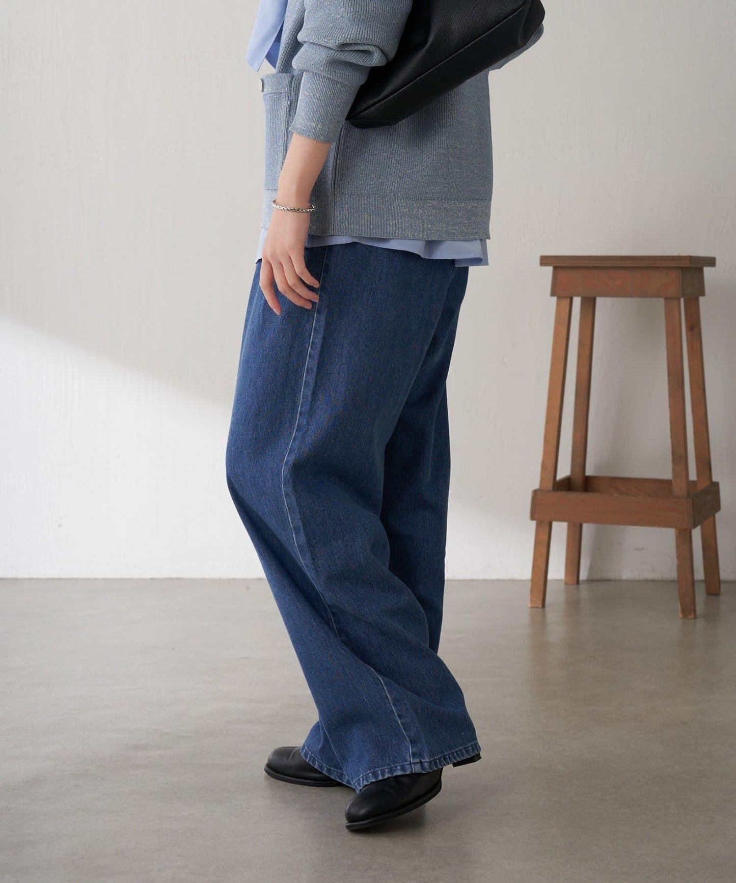 【修飾身形】Q.anos裝飾褶皺寬鬆長褲