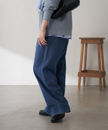 【修飾身形】Q.anos裝飾褶皺寬鬆長褲