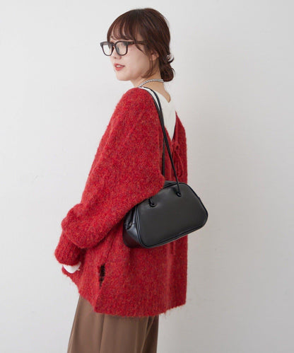 【nane】圈圈紗V領針織套頭衫