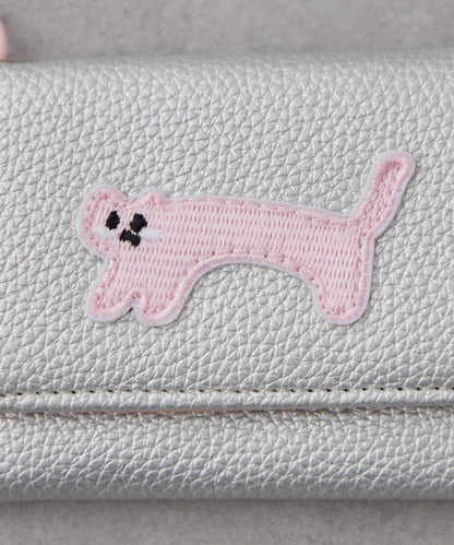 帶肩帶貓咪刺繡卡包