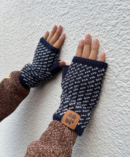 混合彩色半指手套