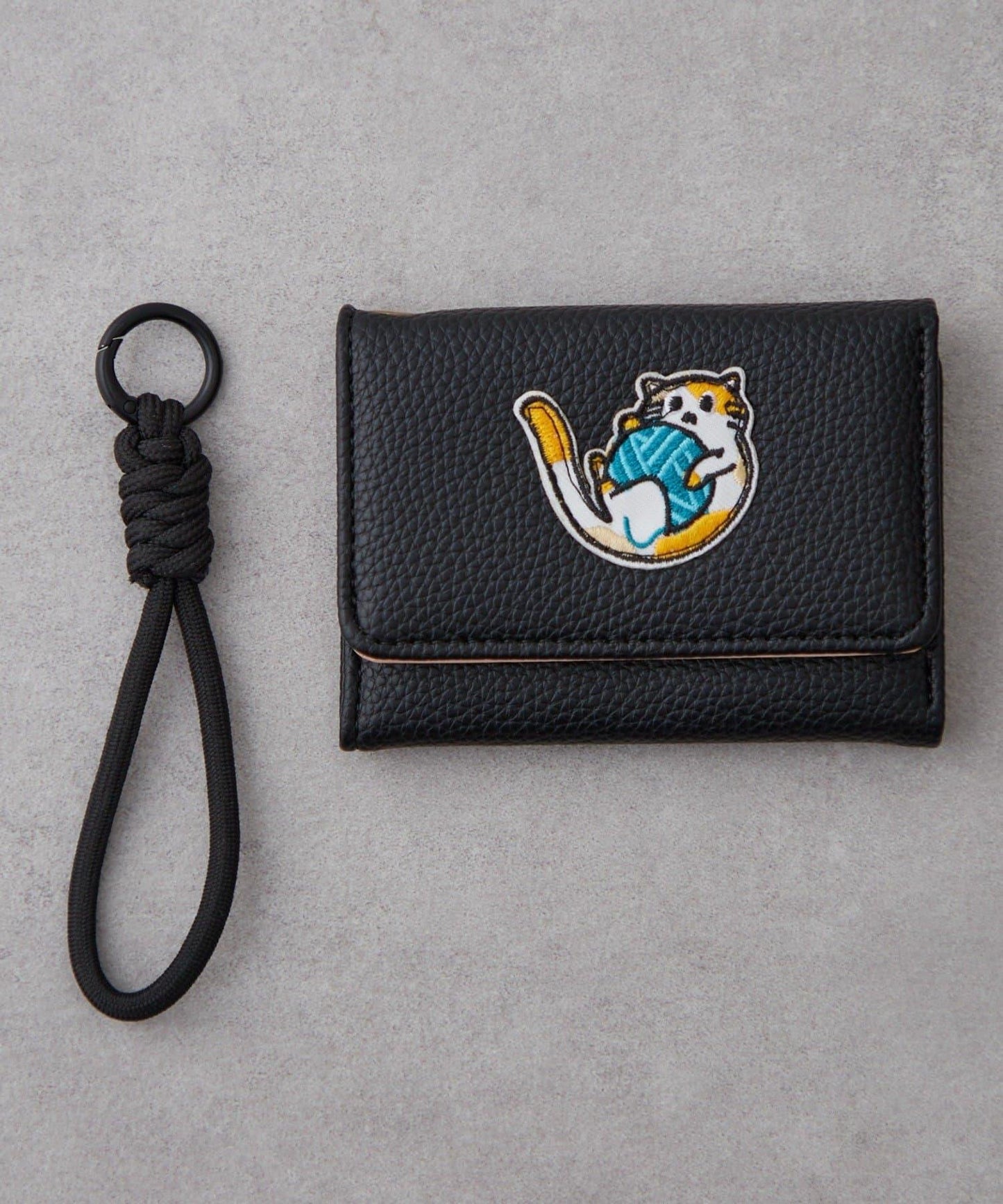 帶肩帶貓咪刺繡卡包