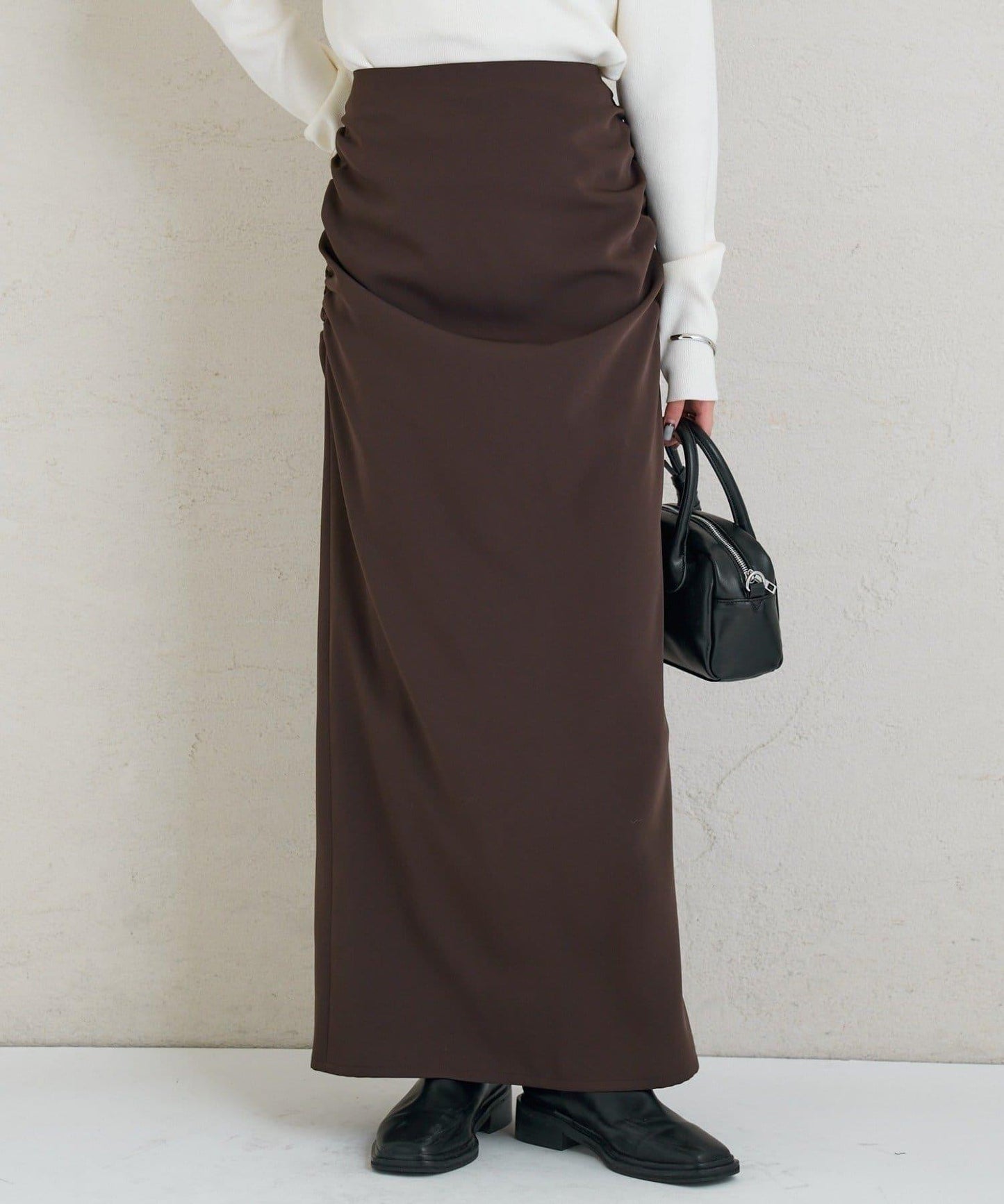 《10%OFFおすすめアイテム》側褶打褶半身裙