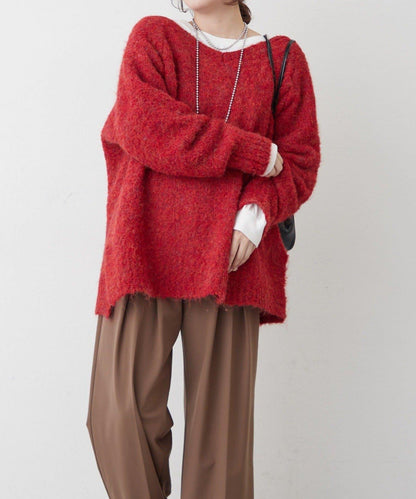 【nane】圈圈紗V領針織套頭衫