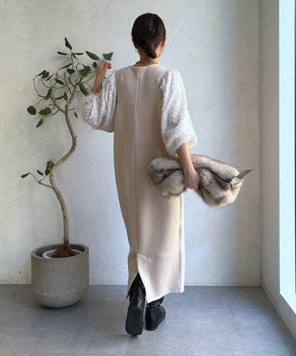 拼接蕾絲連衣裙