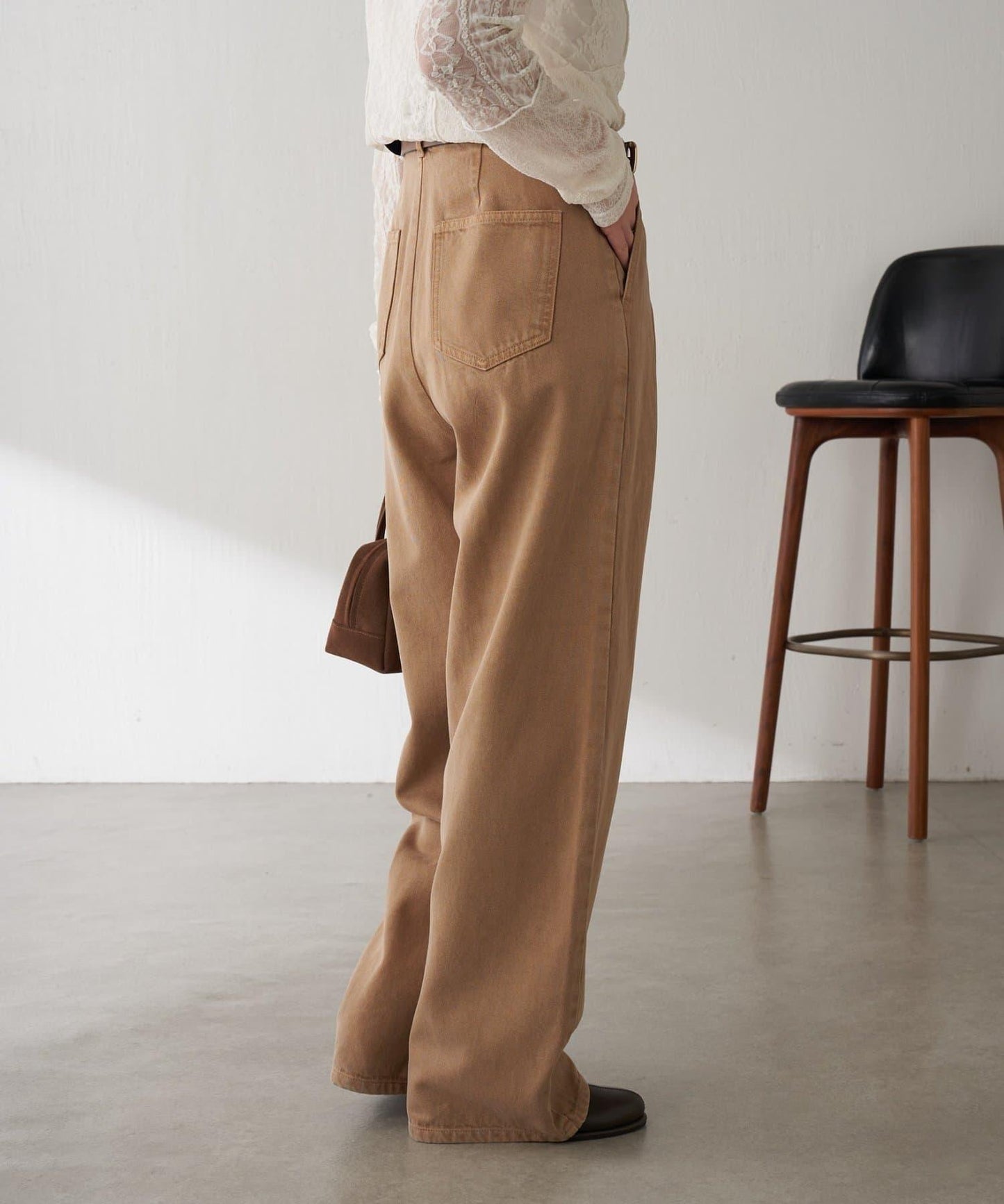 【修飾身形】Q.anos裝飾褶皺寬鬆長褲