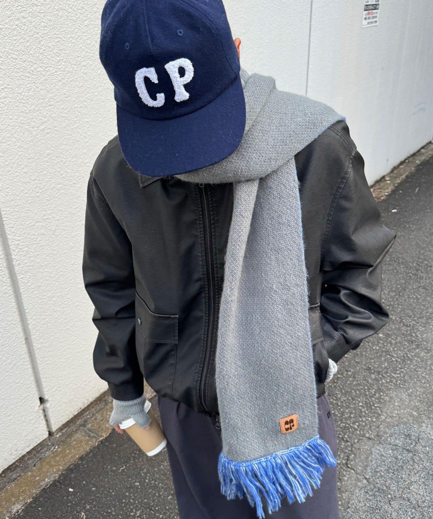 混色圖案流蘇圍巾