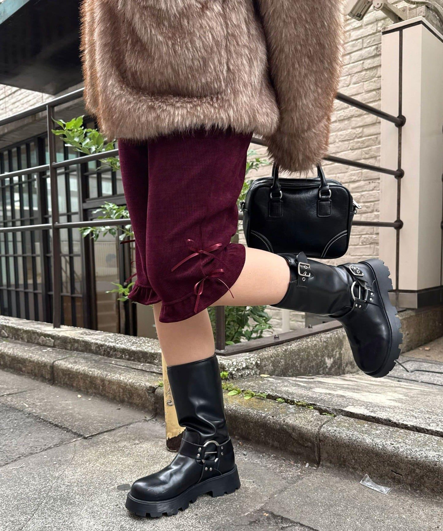 緞帶燈芯絨七分褲