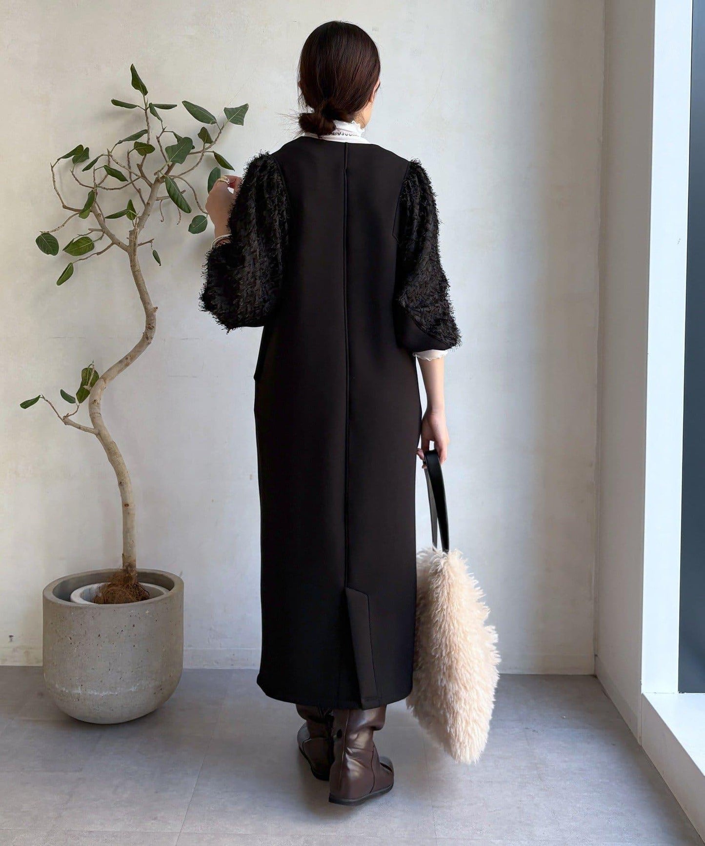 拼接蕾絲連衣裙