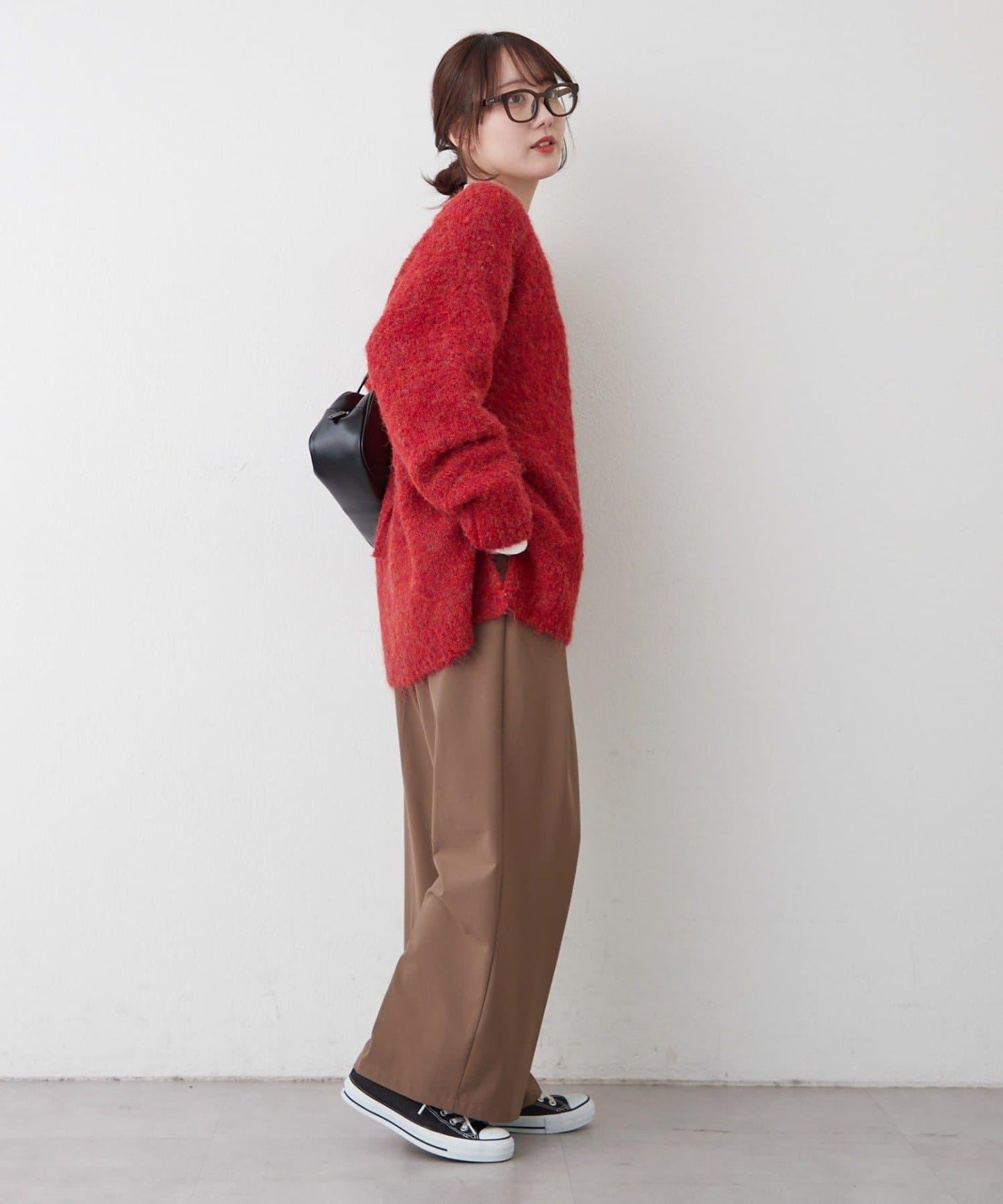 【nane】圈圈紗V領針織套頭衫