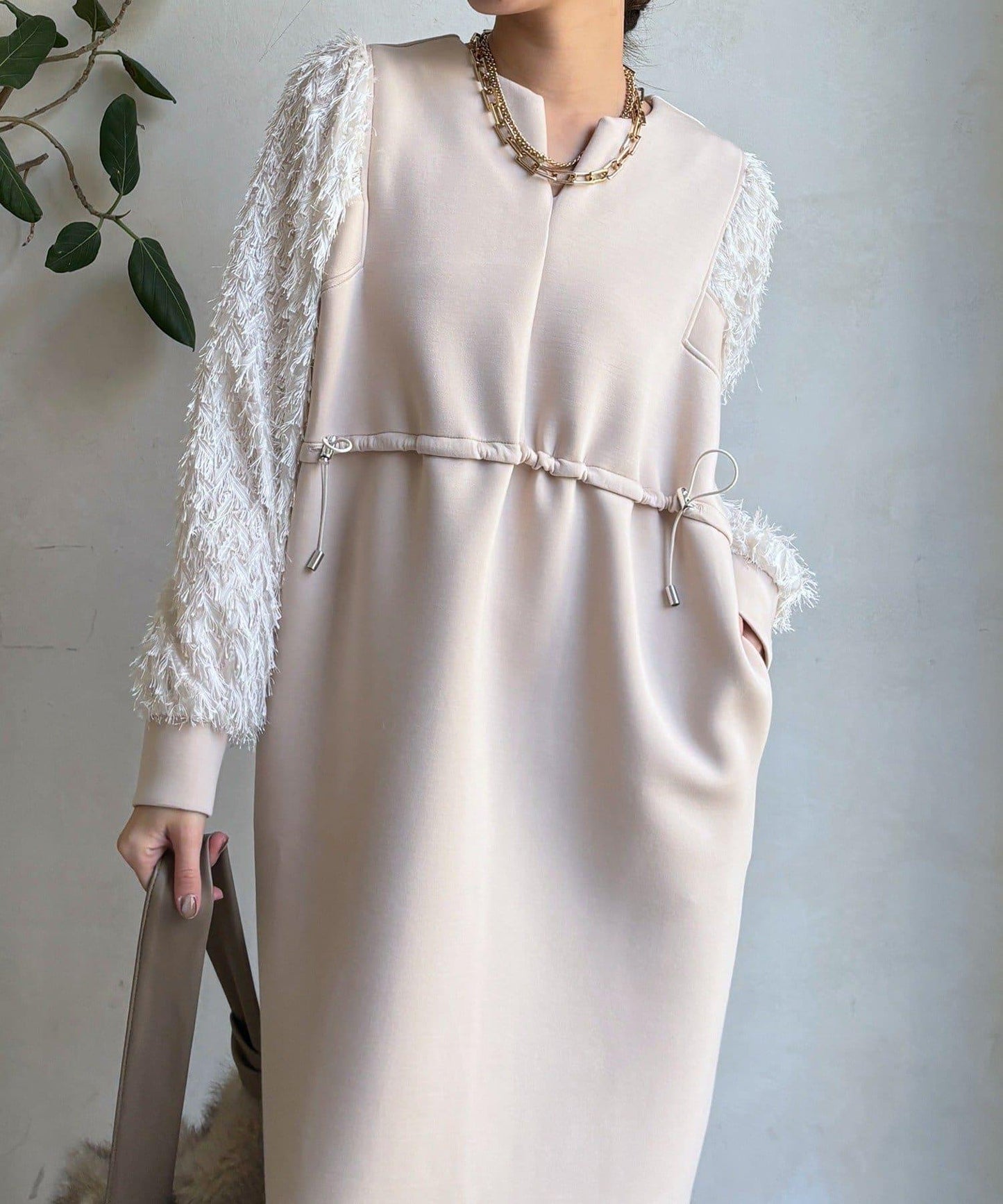 拼接蕾絲連衣裙