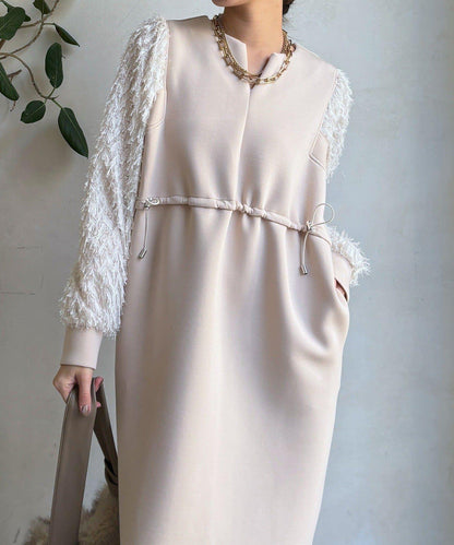 拼接蕾絲連衣裙