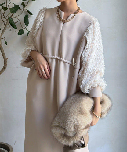 拼接蕾絲連衣裙