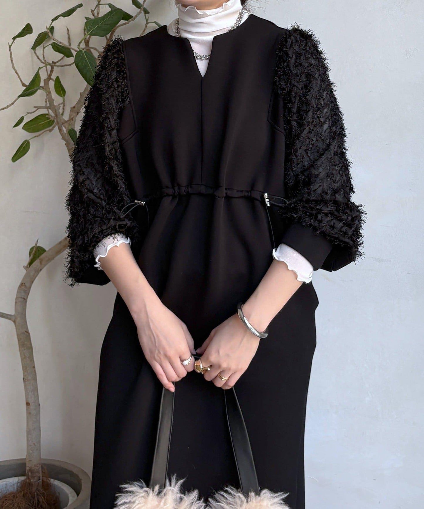 拼接蕾絲連衣裙