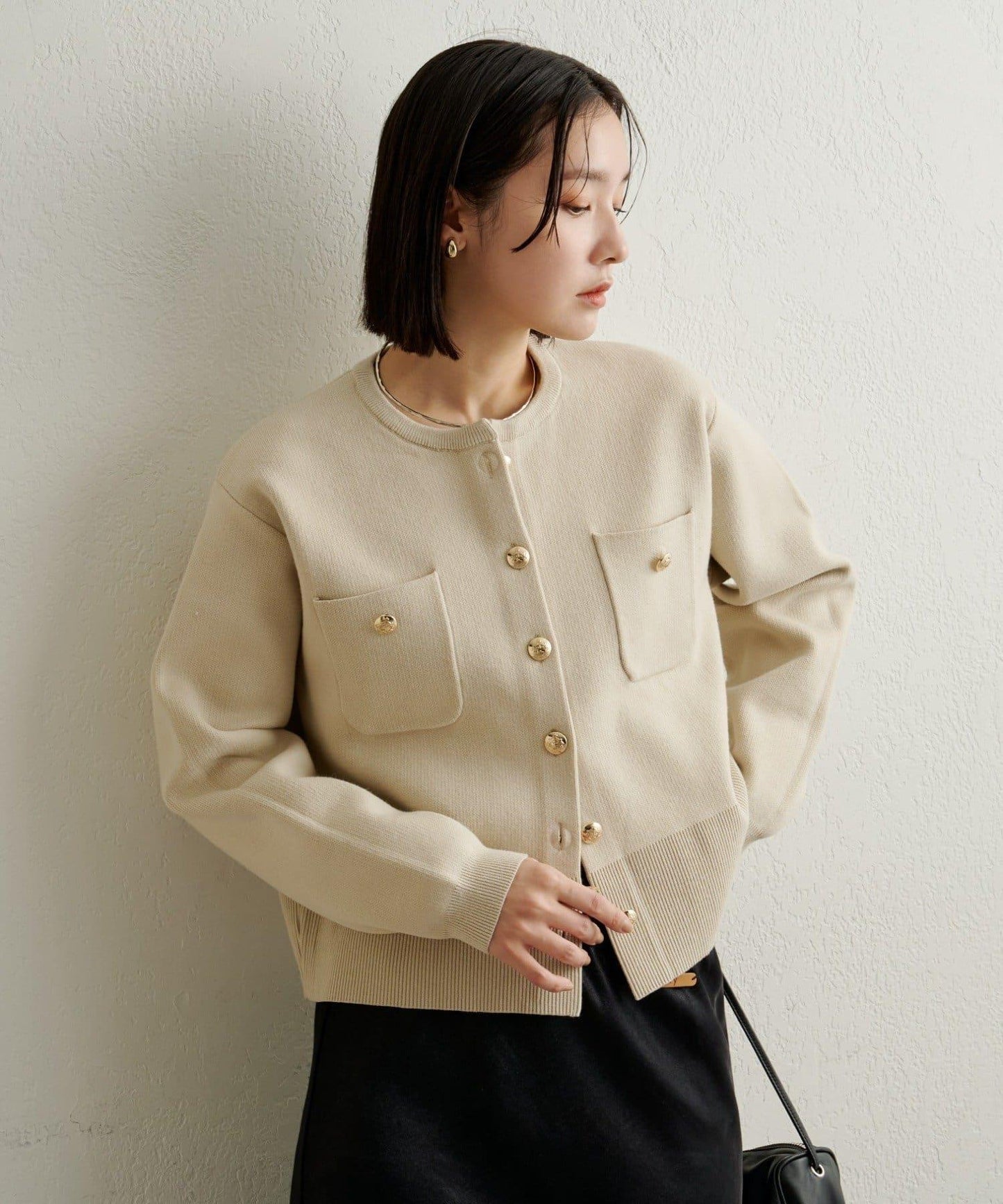 衛衣風格紐扣開衫